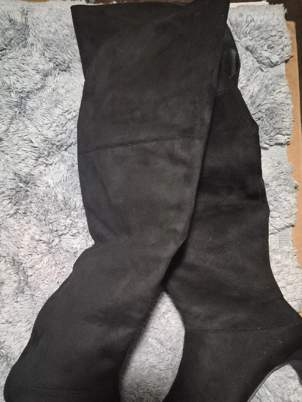 Worthington Black Over-the-Knee Faux Suede Boots with Kitten Heel
